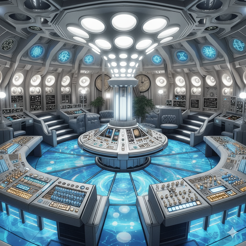 Ilustración del interior de la TARDIS